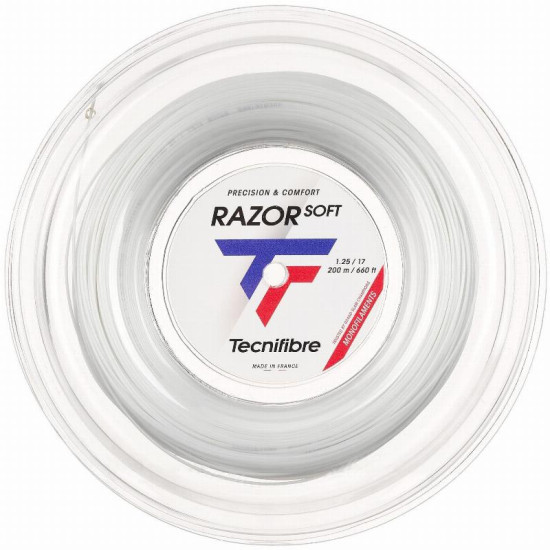 Bobina Cordaje 200m Tecnifibre Razor Soft 1,25mm Blanco