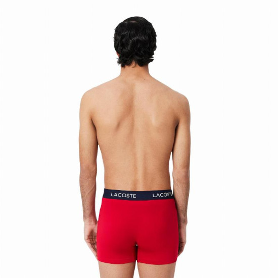 Boxers Lacoste Pique Azul Marino Blanco Rojo 3 Unidades