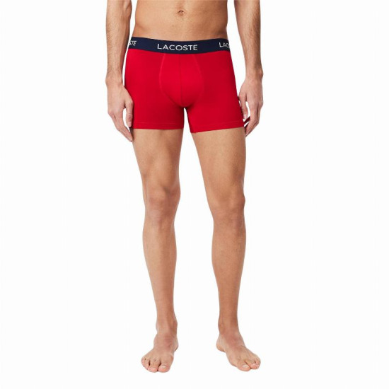 Boxers Lacoste Pique Azul Marino Blanco Rojo 3 Unidades