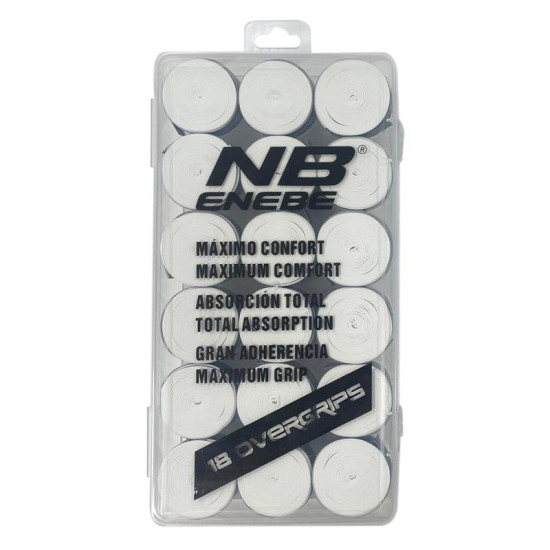 Caja Enebe 18 Overgrips Liso Blanco