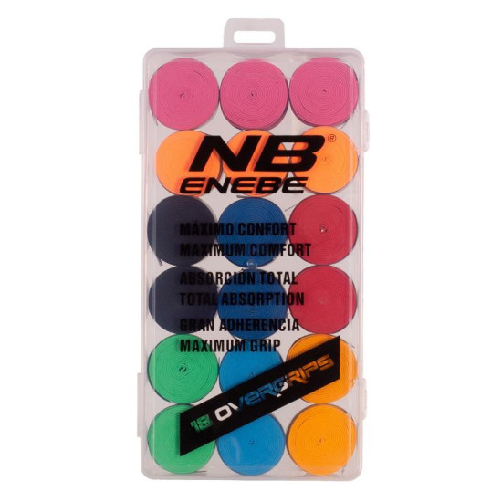 Caja Enebe 18 Overgrips Liso Multicolor