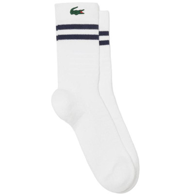 Calcetines Lacoste Sport Corte Alto Blanco Marino 1 Par