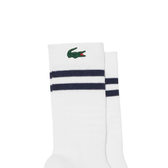 Calcetines Lacoste Sport Corte Alto Blanco Marino 1 Par