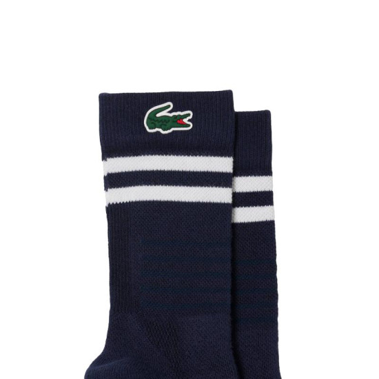 Calcetines Lacoste Sport Corte Alto Marino Blanco 1 Par