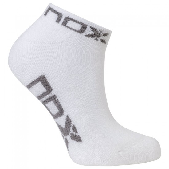 Calcetines Nox Tobillero Blanco Gris 1 Par