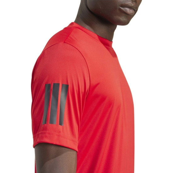 Camiseta Adidas Club 3 Stripes Rojo Negro