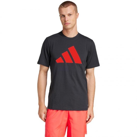 Camiseta Adidas Essentials Negro Rojo