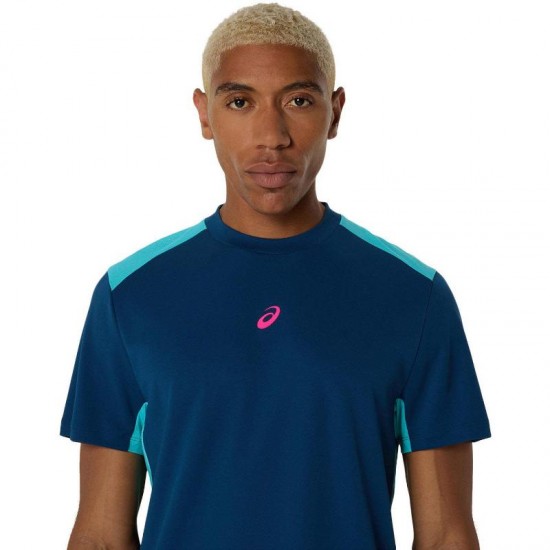 Camiseta Asics Padel Court SS Top Azul Mako