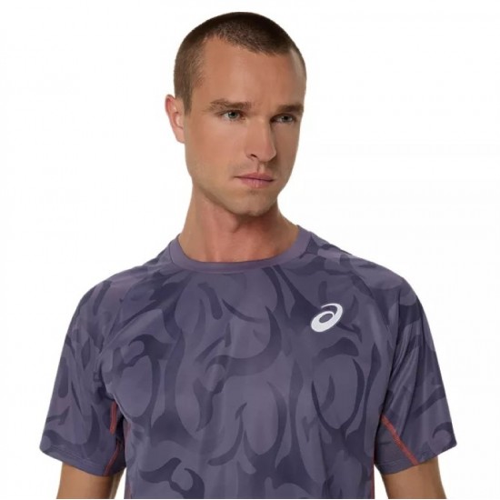 Camiseta Asics Game SS Top Gris Purpura