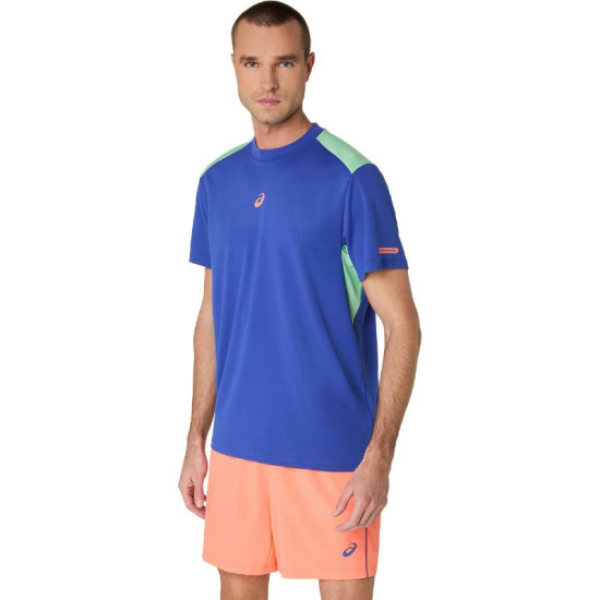 Camiseta Asics Padel Court SS Top Azul Cobalto Menta