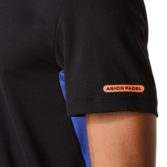 Camiseta Asics Padel Court SS Top Negro Azul Cobalto