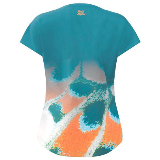 Camiseta Bidi Badu Melbourne Capsleeve Petroleo Naranja Mujer