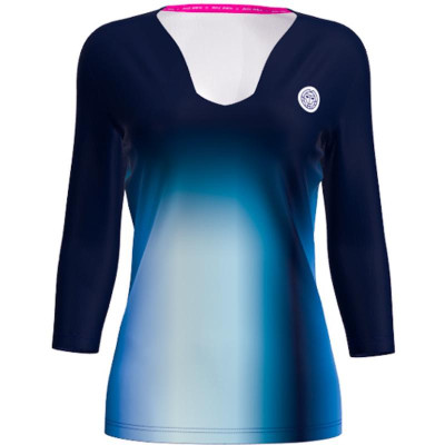 Camiseta Bidi Badu Spectrum V-Neck Aqua Azul Oscuro Mujer