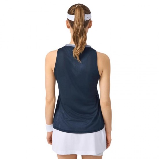 Camiseta Head Performance Azul Marino Plata Mujer