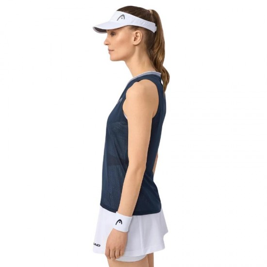 Camiseta Head Performance Azul Marino Plata Mujer