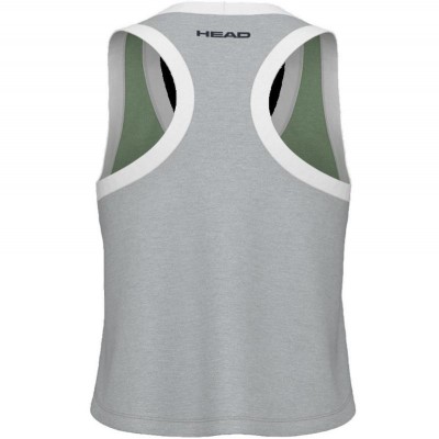 Camiseta Head Play Crop Top Verde Gris Mujer