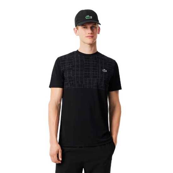 Camiseta Lacoste Novak Djokovic Ultra Dry Negro
