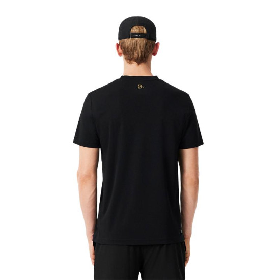 Camiseta Lacoste Novak Djokovic Ultra Dry Negro