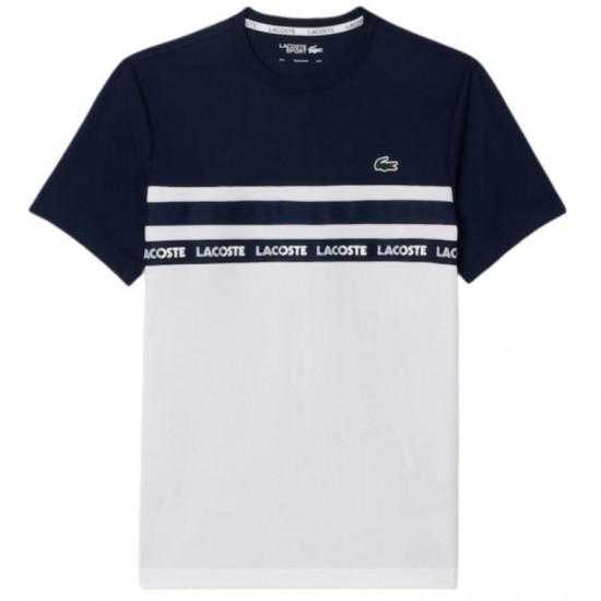 Camiseta Lacoste Ultra Dry Blanco Azul Marino