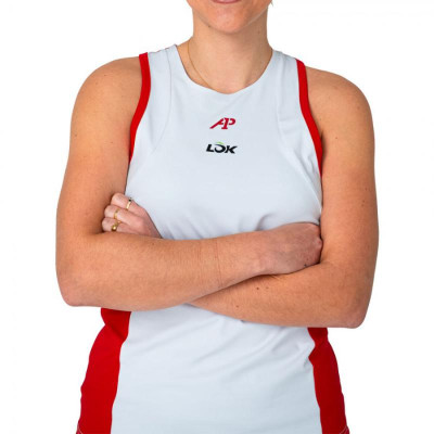 Camiseta Lok A1 Padel Elk Blanco Rojo Mujer