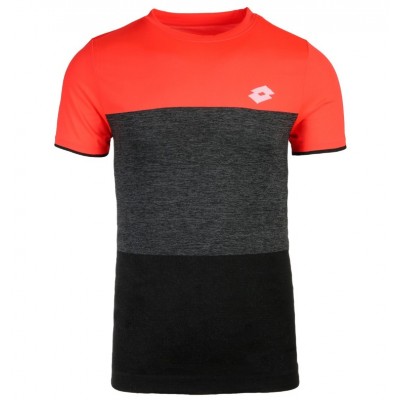 Camiseta Lotto Tech Seamless Coral Negro