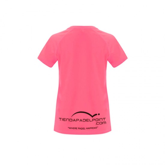 Camiseta PadelPoint Tournament Rosa Fluor Mujer