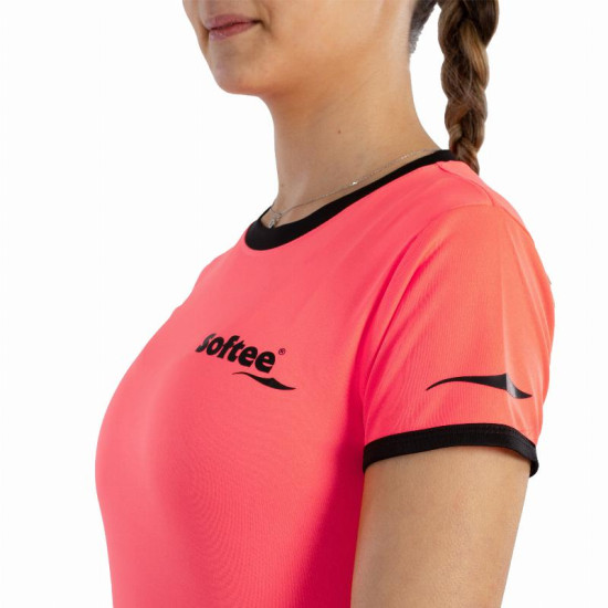 Camiseta Softee Galaxy Coral Fluor Negro Mujer