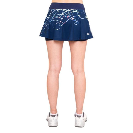 Falda Bidi Badu Decoration Printed Wavy Azul Oscuro