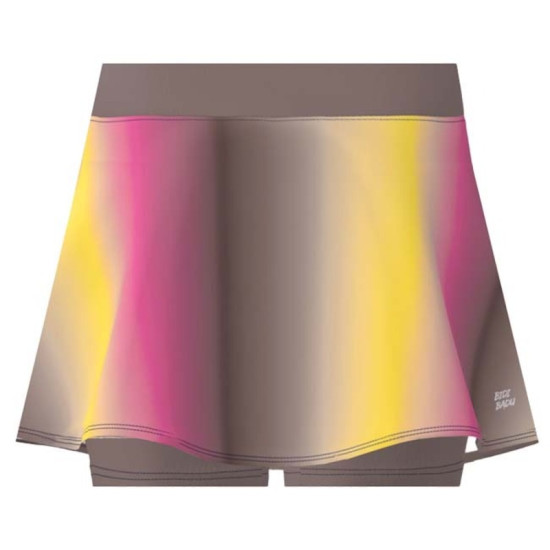 Falda Bidi Badu Spectrum Printed Wavy Marron Amarillo