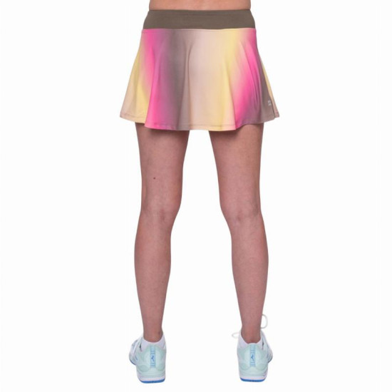 Falda Bidi Badu Spectrum Printed Wavy Marron Amarillo