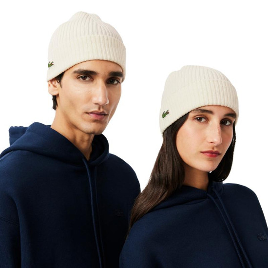 Gorro Lacoste Lana Blanco