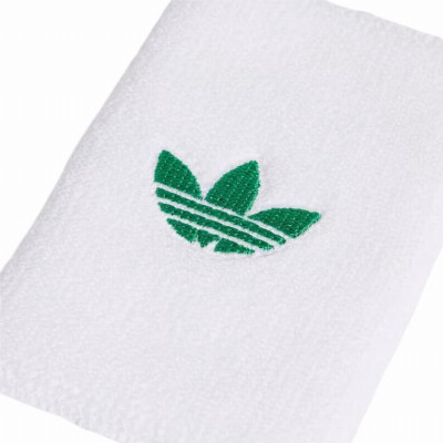 Muñequeras Adidas Original Largas Blanco Verde 2 Unidades
