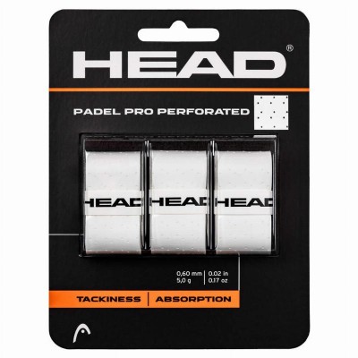 Overgrips Head Padel Pro Perforado Blanco 3 Unidades