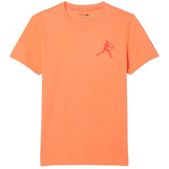 Pack Camiseta Lacoste Novak Djokovic Naranja y Gorra Blanco