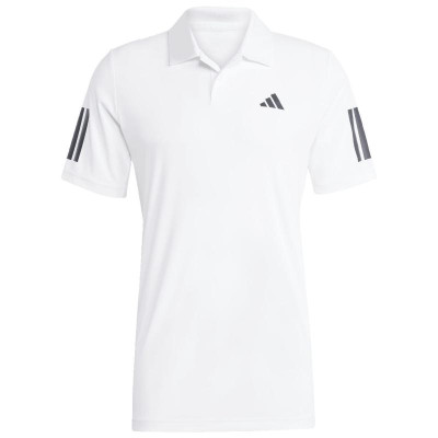Adidas Club 3 Stripes White Black Polo