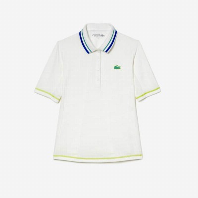 Polo Lacoste Ultra Dry Blanco Mujer