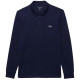 Polo Manga Larga Lacoste Regular Fit Algodon Azul Marino