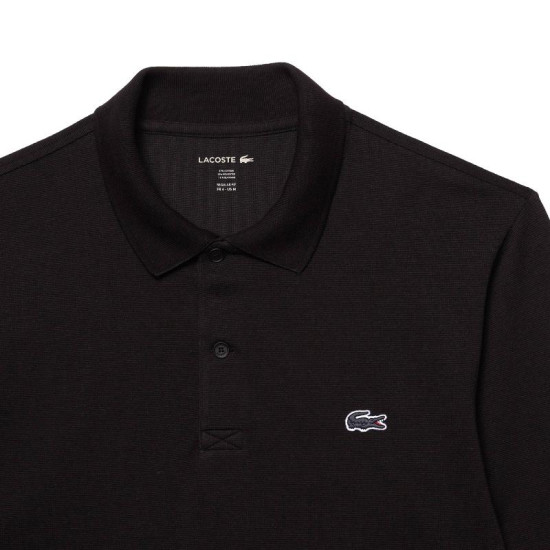 Polo Manga Larga Lacoste Regular Fit Algodon Negro