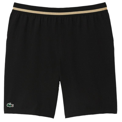 Short Lacoste Novak Djokovic Negro Amarillo