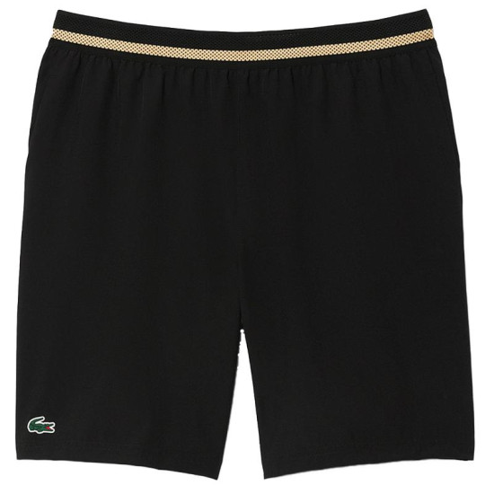 Short Lacoste Novak Djokovic Negro Amarillo