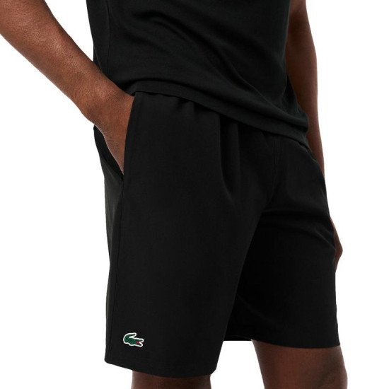 Short Lacoste Novak Djokovic Negro Amarillo