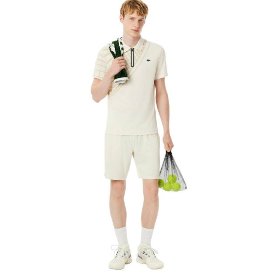 Short Lacoste Tenis Ultra Dry Blanco Roto