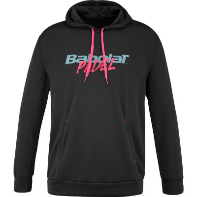 Sudadera Babolat Padel Hood Negro Rosa