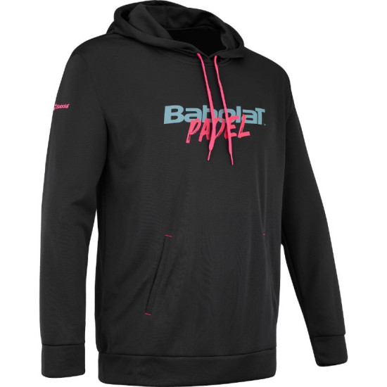 Sudadera Babolat Padel Hood Negro Rosa
