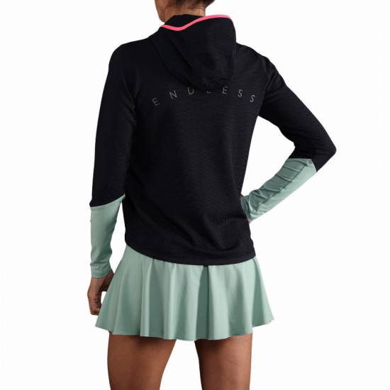 Sudadera Endless Breath Line Negro Verde Forest
