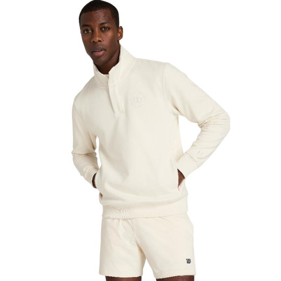 Sudadera Wilson Tenis Club Half Zip Beige Arena
