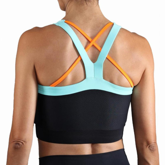 Top Endless Crop Negro Aqua
