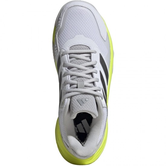 Zapatillas Adidas CourtJam Control 3 Blanco Plata Lucid Limon Mujer
