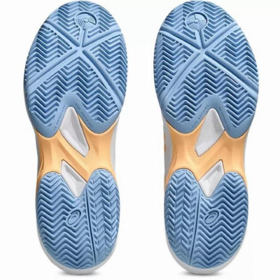 Zapatillas Asics Game FF Padel Blanco Naranja Mujer