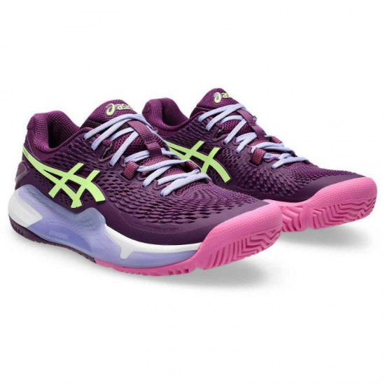 Zapatillas Asics Gel Resolution 9 Padel Malva Intenso Lima Mujer